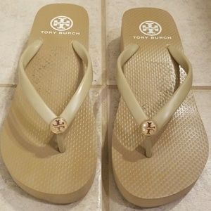 Tory Burch wedge flip flops